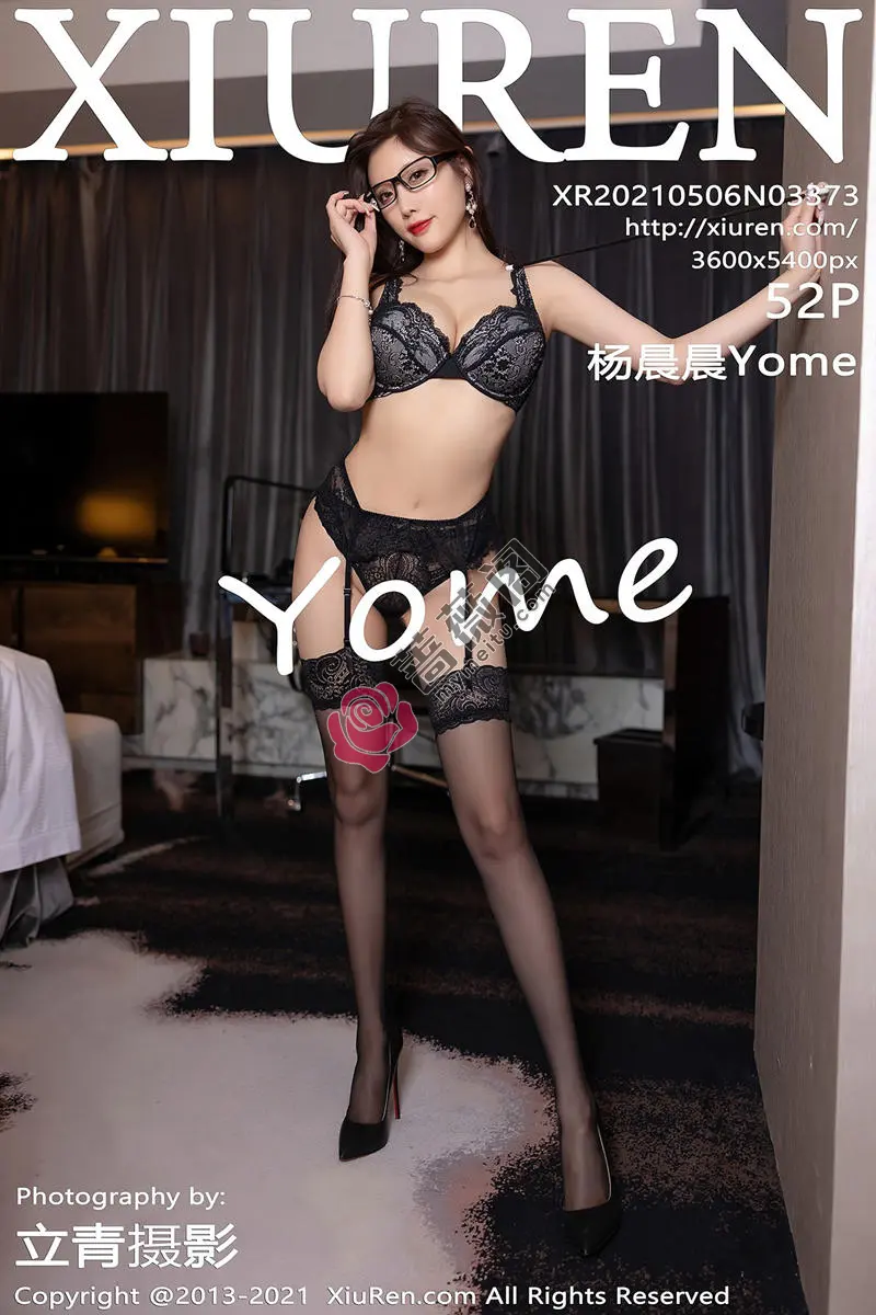 [XiuRen秀人网] NO.3373 女神杨晨晨Yome私房黑色情趣内衣配黑色蕾丝吊袜极致魅惑写真 - 蔷薇阁-蔷薇阁