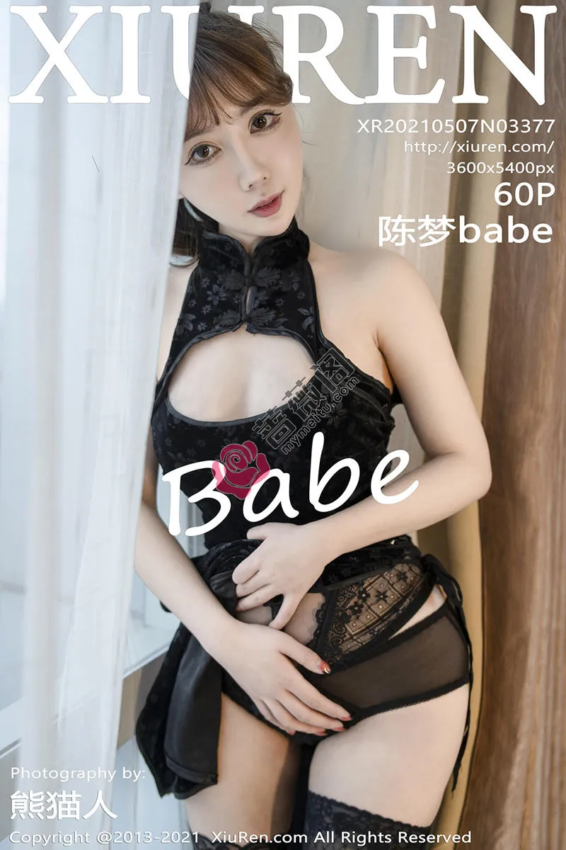 [XiuRen秀人网] NO.3377 嫩模陈梦babe私房黑色情趣内衣半脱秀豪乳翘臀完美诱惑写真 - 蔷薇阁-蔷薇阁