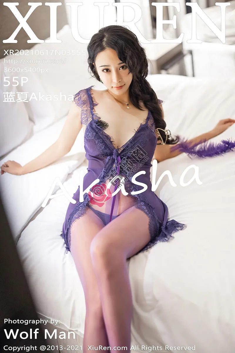 [XiuRen秀人网] NO.3555 嫩模蓝夏Akasha私房紫色情趣内衣露豪乳血滴子遮点诱惑写真 - 蔷薇阁-蔷薇阁