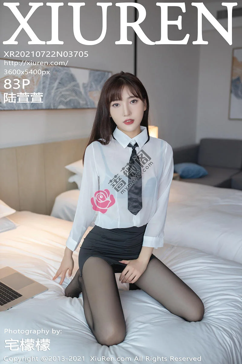 [XiuRen秀人网] NO.3705 模特陆萱萱出差剧情主题酒店床上性感内衣配无内黑丝诱惑写真 - 蔷薇阁-蔷薇阁