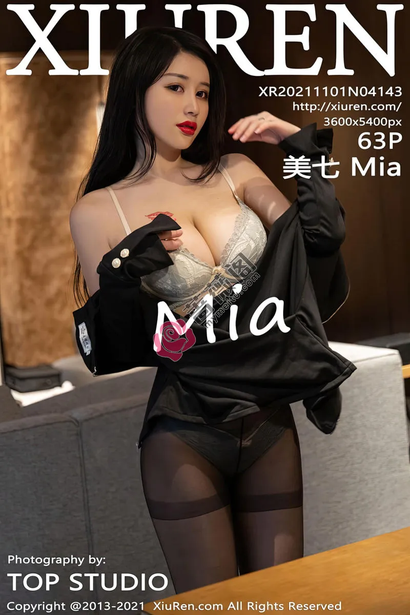 [XiuRen秀人网] NO.4143 模特美七Mia典雅黑丝主题私房半脱露透视内裤秀翘臀诱惑写真 - 蔷薇阁-蔷薇阁