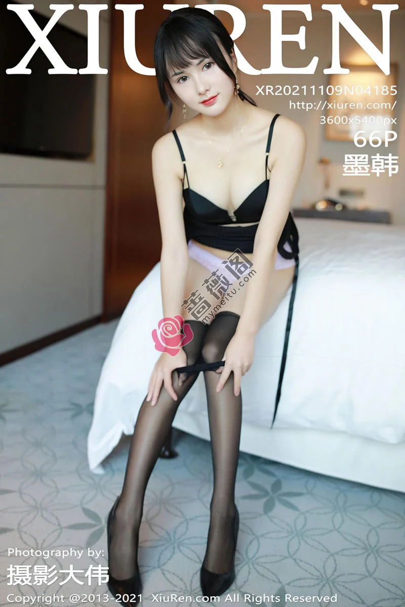 [XiuRen秀人网] NO.4185 模特墨韩黑色服饰露性感内衣配超薄黑丝裤袜秀翘臀极致魅惑写真-蔷薇阁