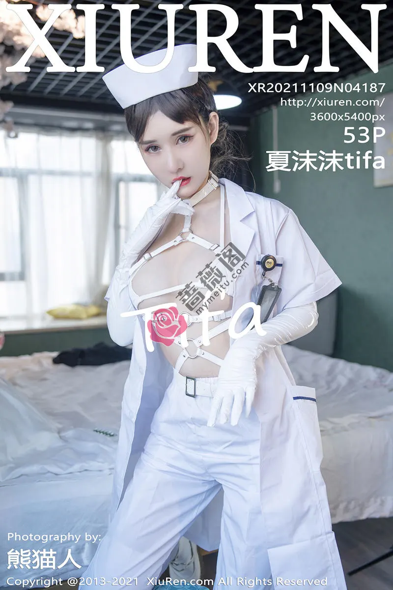 [XiuRen秀人网] NO.4187 新晋模特夏沫沫tife私房白色情趣护士装秀火辣身材豪乳诱惑写真-蔷薇阁
