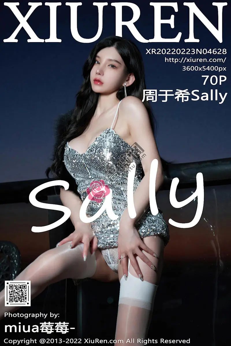 [XiuRen秀人网] No.4628 女神周于希Sally三亚旅拍闪亮银色吊裙配白丝吊袜极致诱惑写真 - 蔷薇阁-蔷薇阁