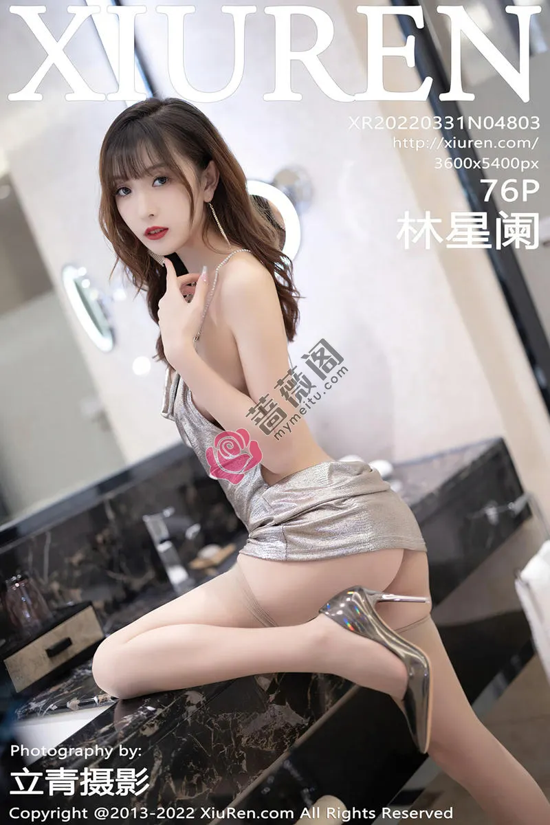 [XiuRen秀人网] No.4803 模特林星阑私房性感银色吊带裙配原色丝袜秀曼妙身姿诱惑写真 - 蔷薇阁-蔷薇阁