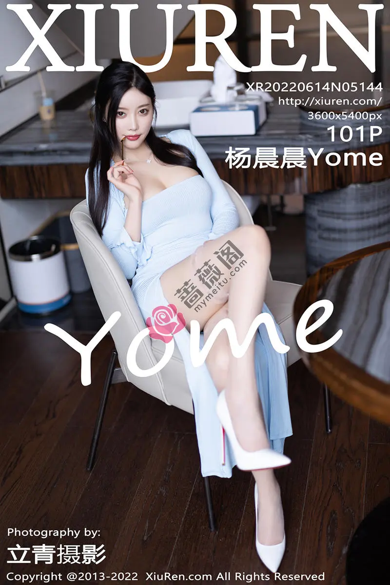 [XiuRen秀人网] No.5144 女神杨晨晨Yome都市丽人系列淡蓝长裙配蕾丝袜完美诱惑写真-蔷薇阁