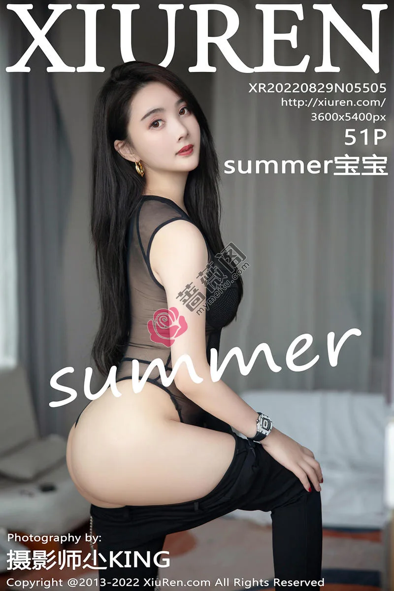 [XiuRen秀人网] No.5505 模特Summer宝宝私房半脱露黑色轻透服饰秀曼妙身姿诱惑写真 - 蔷薇阁-蔷薇阁