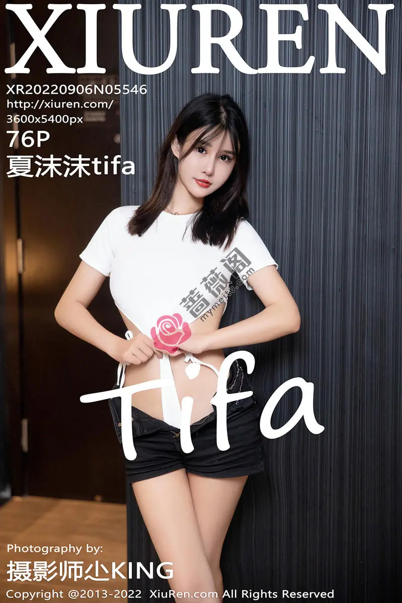 [XiuRen秀人网] No.5546 模特夏沫沫tifa脱黑色短裤露白色高叉连体衣秀完美身材诱惑写真 - 蔷薇阁-蔷薇阁