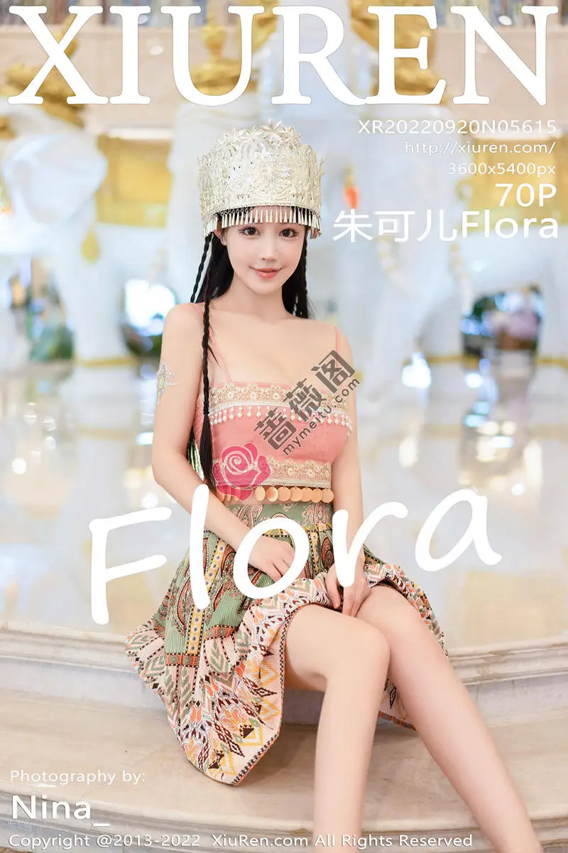 [XiuRen秀人网] No.5615 女神朱可儿Flora民族服饰装扮性感粉色吊带露傲人豪乳诱惑写真 - 蔷薇阁-蔷薇阁