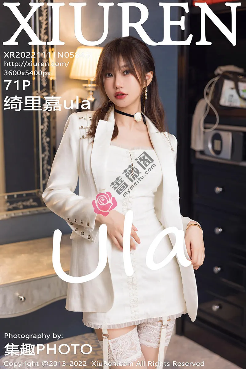[XiuRen秀人网] No.5845 女神绮里嘉ula白色吊带短裙配白色蕾丝袜秀婀娜身段诱惑写真 - 蔷薇阁-蔷薇阁