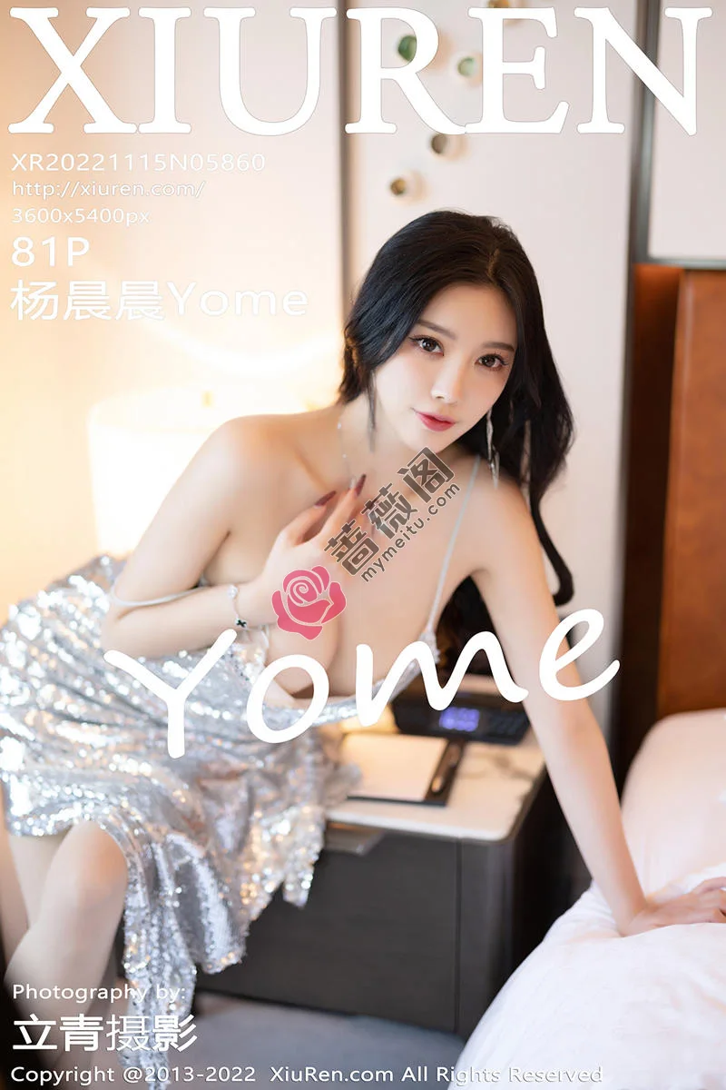 [XiuRen秀人网] No.5860 女神杨晨晨Yome性感银色吊带短裙露黑色蕾丝内衣惹火诱惑写真 - 蔷薇阁-蔷薇阁