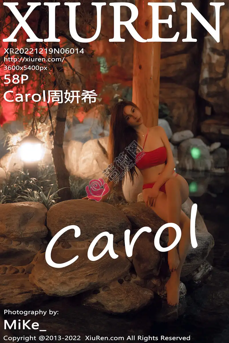 [XiuRen秀人网] No.6014 女神Carol周妍希温泉场景性感红色比基尼秀丰满身材诱惑写真 - 蔷薇阁-蔷薇阁