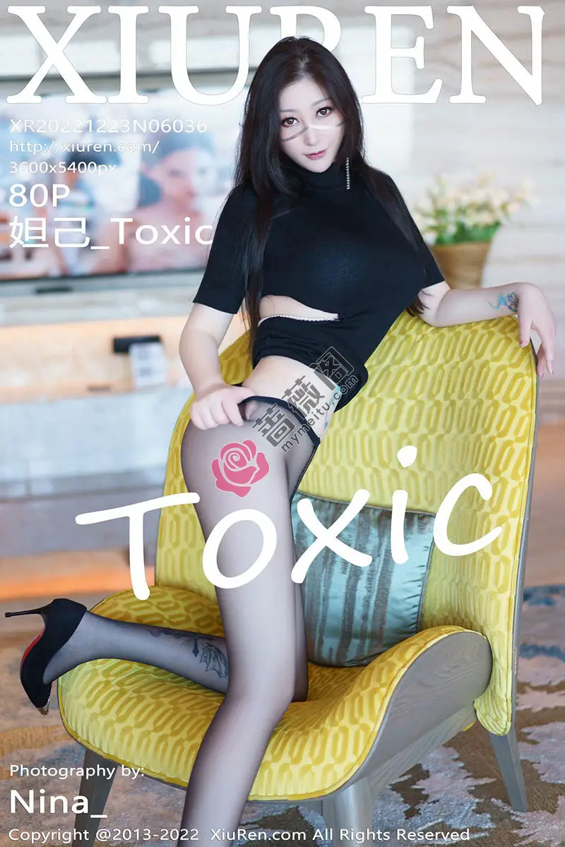 [XiuRen秀人网] No.6036 女神妲己_Toxic黑色收身衣配超薄无内黑丝秀翘臀美腿诱惑写真 - 蔷薇阁-蔷薇阁