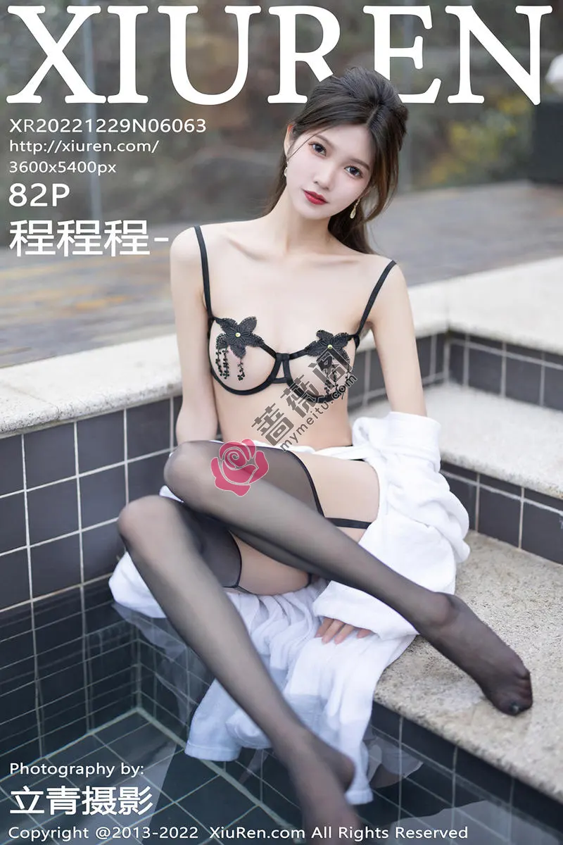 [XiuRen秀人网] No.6063 模特程程程-海南岛旅拍性感黑色情趣内衣秀苗条身姿迷人写真-蔷薇阁