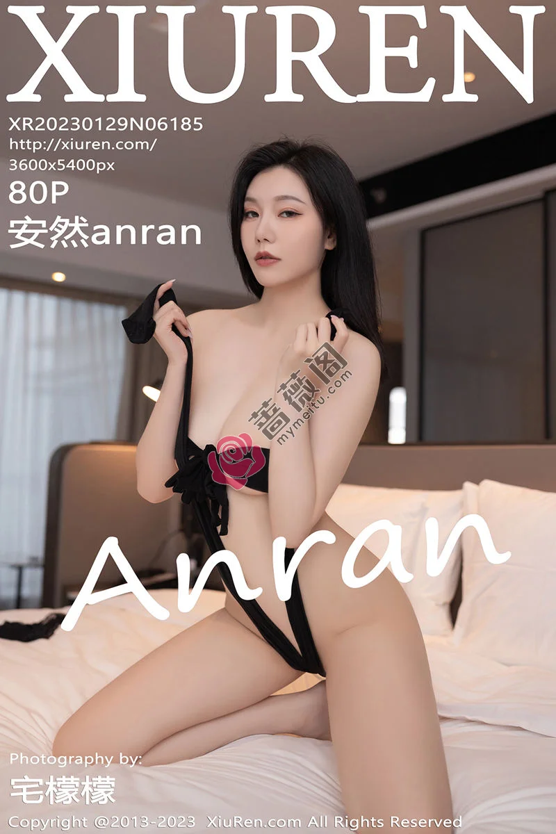 [XiuRen秀人网] No.6185 模特安然anran秘书角色黑色缕空连衣裙+黑色轻透连体衣诱惑写真 - 蔷薇阁-蔷薇阁