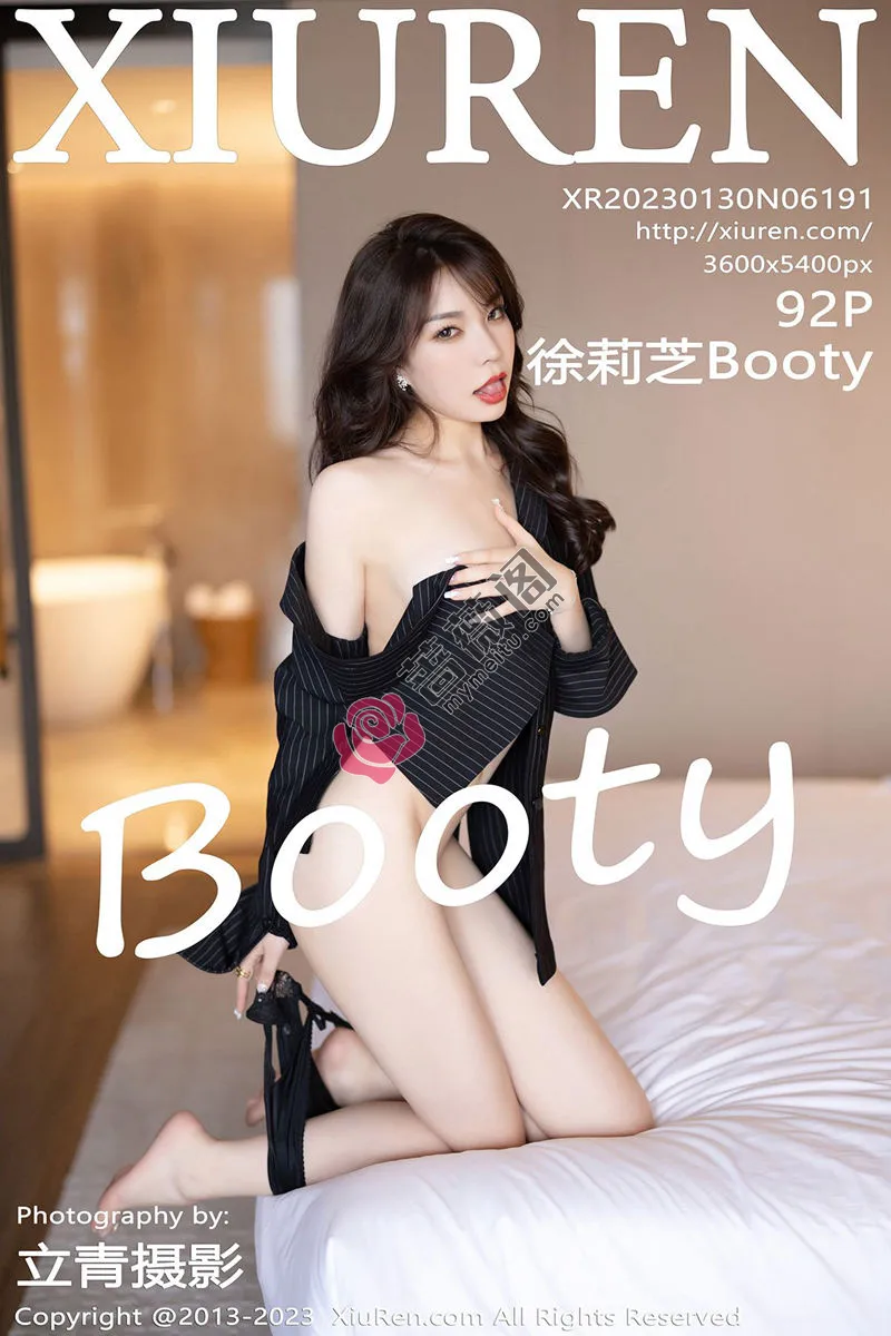 [XiuRen秀人网] No.6191 女神徐莉芝Booty黑色条纹上衣配圆点黑丝秀曼妙身姿诱惑写真-蔷薇阁