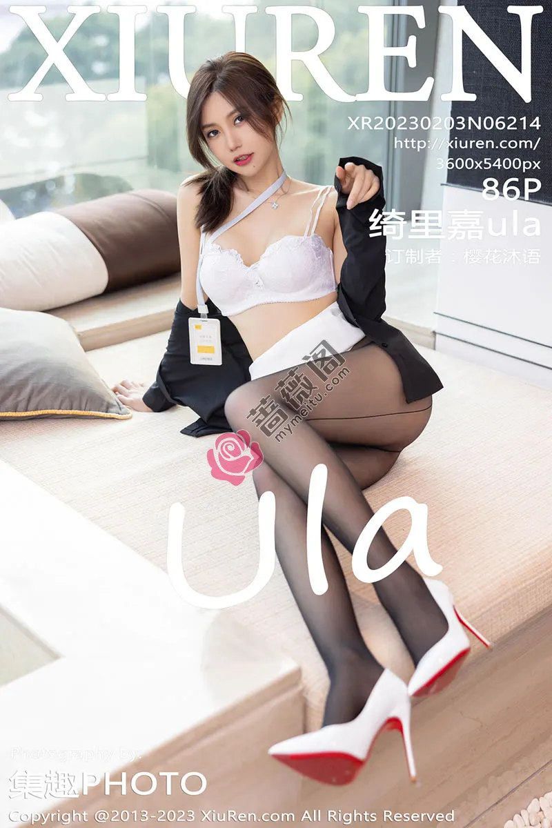 [XiuRen秀人网] No.6214 女神绮里嘉ula江浙沪旅拍脱白色OL制服露白色蕾丝内衣诱惑写真-蔷薇阁