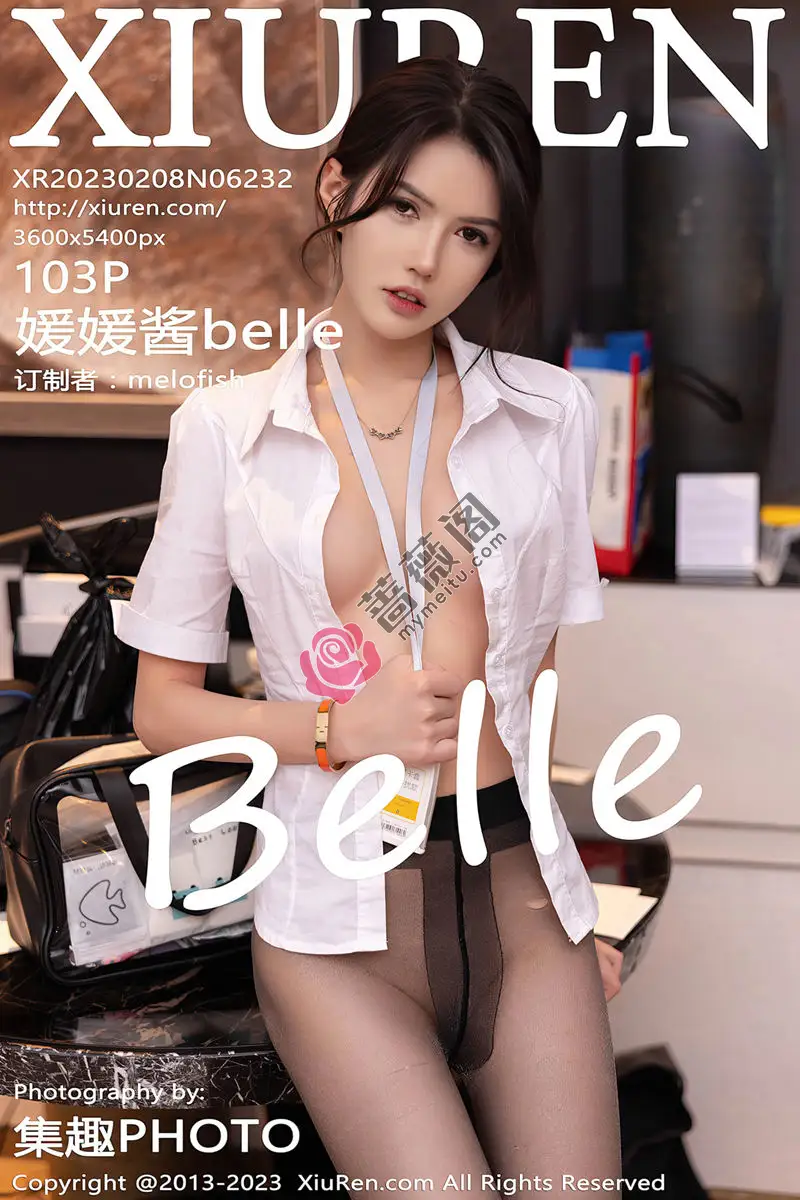 [XiuRen秀人网] No.6232 模特媛媛酱belle性感白T配暗红色短裙露超薄无内黑丝诱惑写真-蔷薇阁