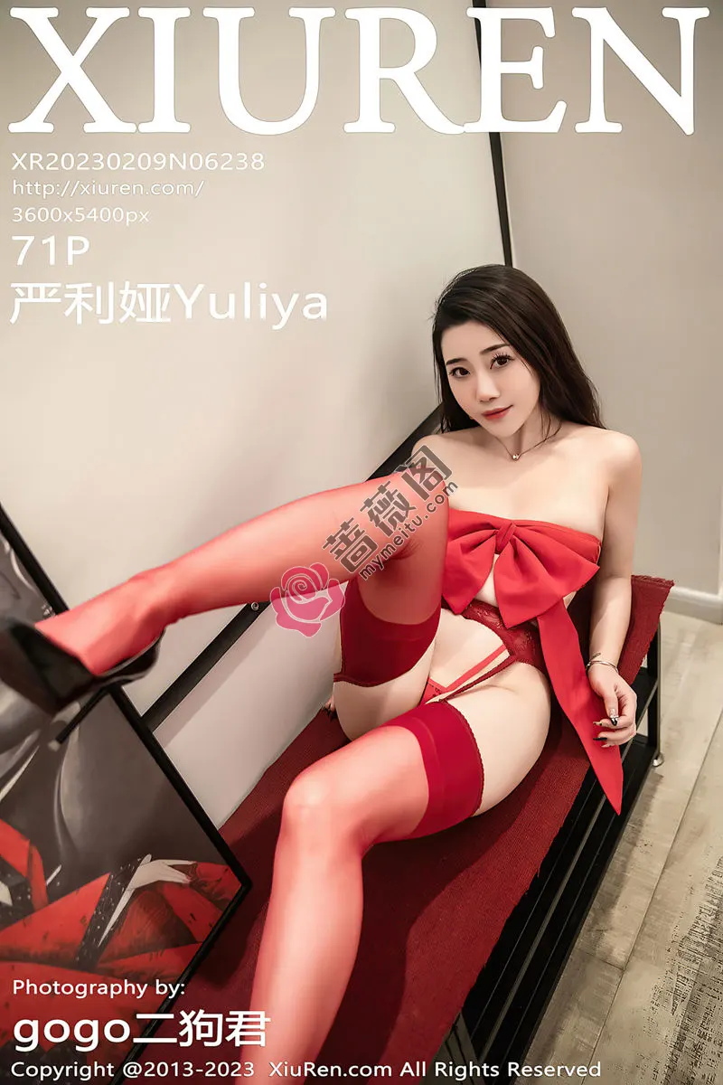 [XiuRen秀人网] No.6238 模特严利娅Yuliya私房性感红色内衣服饰配丝袜吊袜火辣诱惑写真-蔷薇阁