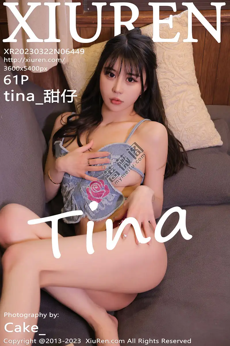 [XiuRen秀人网] No.6449 模特tina_甜仔牛仔布短款上衣配牛仔裤半脱秀凹凸身材诱惑写真-蔷薇阁