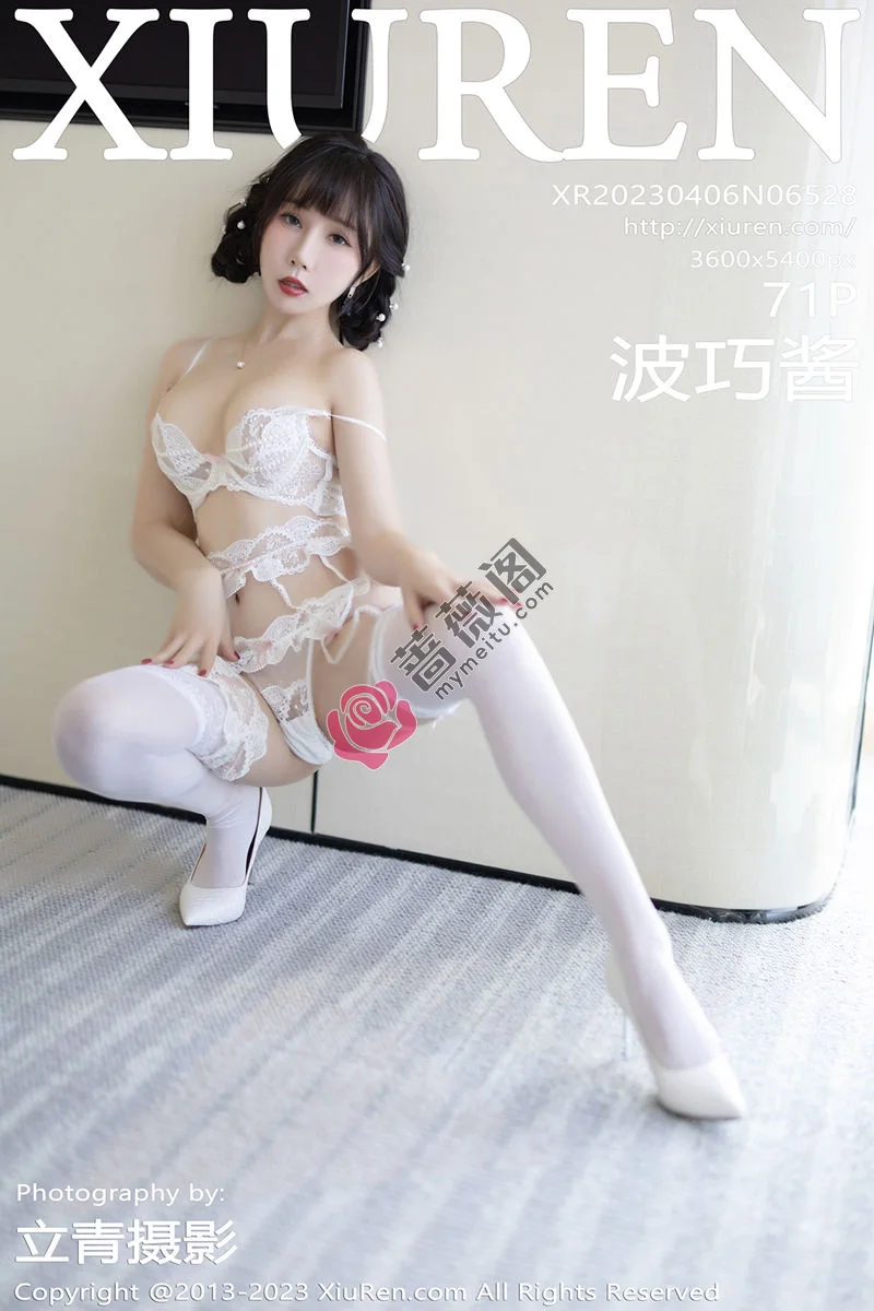 [XiuRen秀人网] No.6528 模特波巧酱私房露白色蕾丝内衣配白丝吊袜秀惹火身材诱惑写真 - 蔷薇阁-蔷薇阁