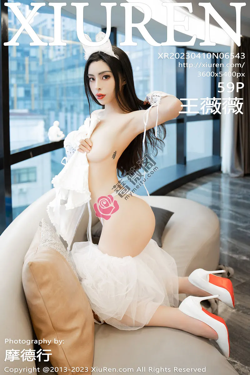 [XiuRen秀人网] No.6543 模特王薇薇性感白色网纱裙配白色丝袜秀曼妙身姿迷人诱惑写真-蔷薇阁