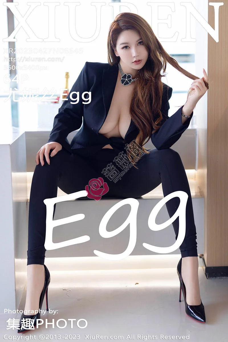 [XiuRen秀人网] No.6646 女神尤妮丝Egg性感深色真空西服露傲人豪乳遮点极致诱惑写真 - 蔷薇阁-蔷薇阁