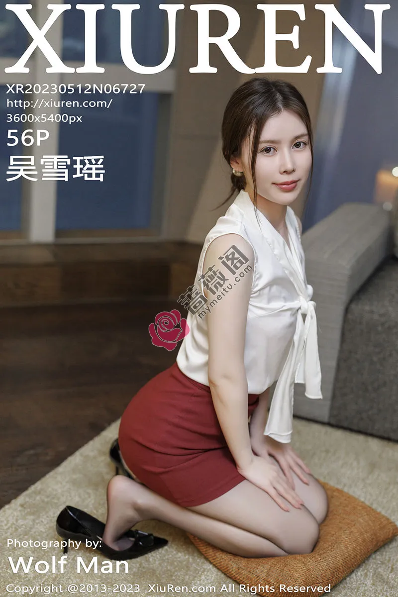 [XiuRen秀人网] No.6727 模特吴雪瑶白色上衣配暗红短裙露性感内衣秀曼妙身材诱惑写真-蔷薇阁
