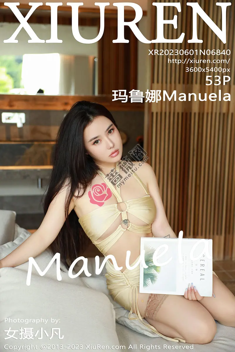 [XiuRen秀人网] No.6840 女神Manuela玛鲁娜性感浅黄色露肩连衣裙秀翘臀美腿诱惑写真-蔷薇阁