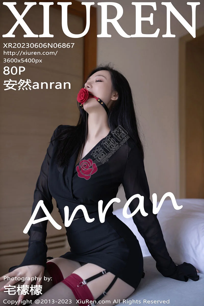 [XiuRen秀人网] No.6867 模特安然anran私房性感黑色内衣配黑丝吊袜秀曼妙身姿诱惑写真 - 蔷薇阁-蔷薇阁
