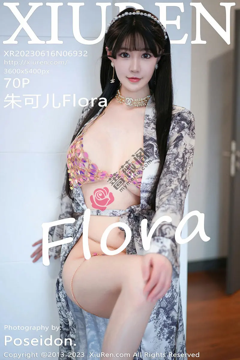 [XiuRen秀人网] No.6932 女神朱可儿Flora脱灰色睡袍露性感花色内衣秀丰满身材诱惑写真-蔷薇阁