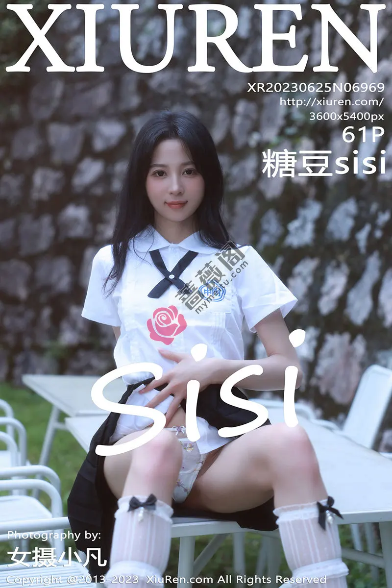 [XiuRen秀人网] No.6969 模特糖豆sisi白色上衣配黑短裙露性感淡色轻透内衣迷人诱惑写真-蔷薇阁