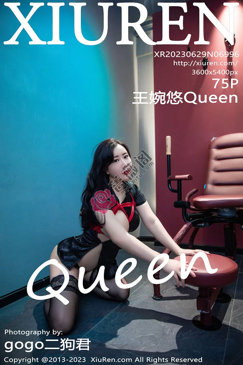 [XiuRen秀人网] No.6996 模特王婉悠Queen捆绑主题性感黑色服饰配超薄黑丝极致魅惑写真 - 蔷薇阁-蔷薇阁