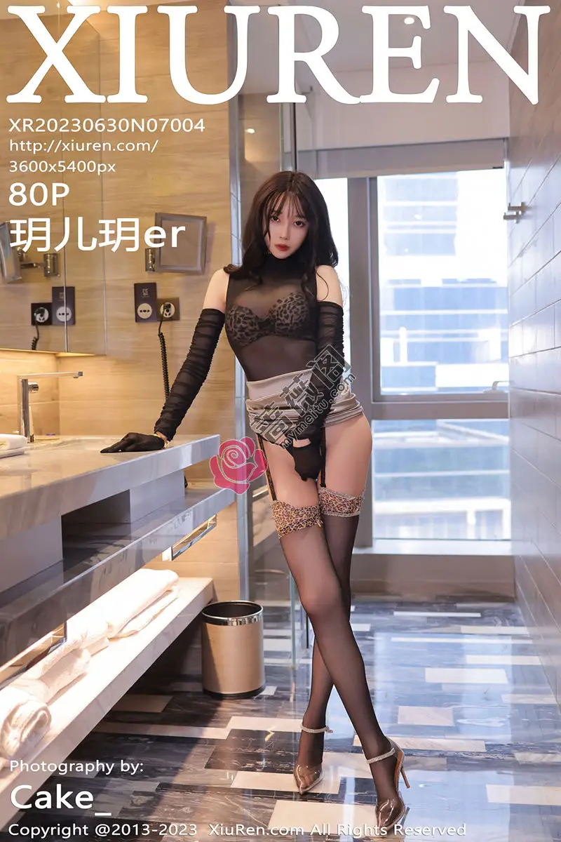 [XiuRen秀人网] No.7004 模特玥儿玥er性感黑色轻透服饰露豹纹内衣配黑丝吊袜诱惑写真 - 蔷薇阁-蔷薇阁