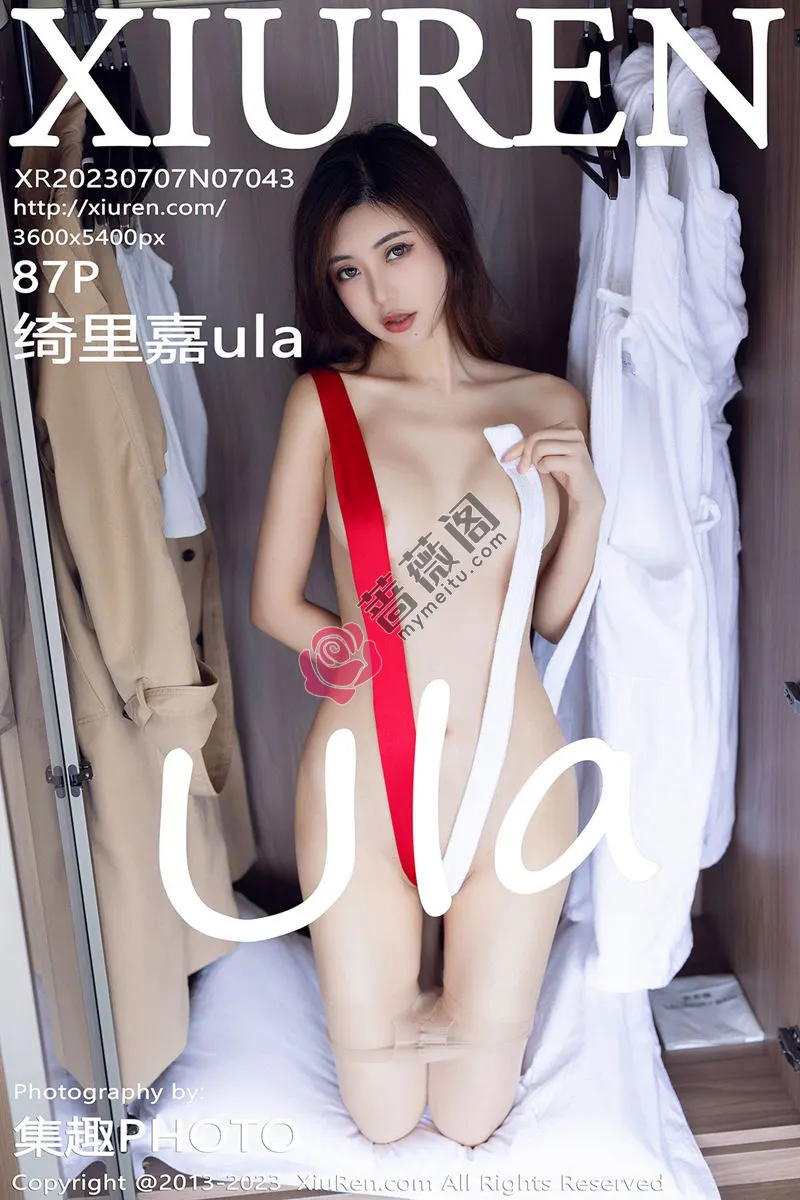 [XiuRen秀人网] No.7043 女神绮里嘉ula性感红色睡裙露红色蕾丝内衣配原色丝袜诱惑写真 - 蔷薇阁-蔷薇阁