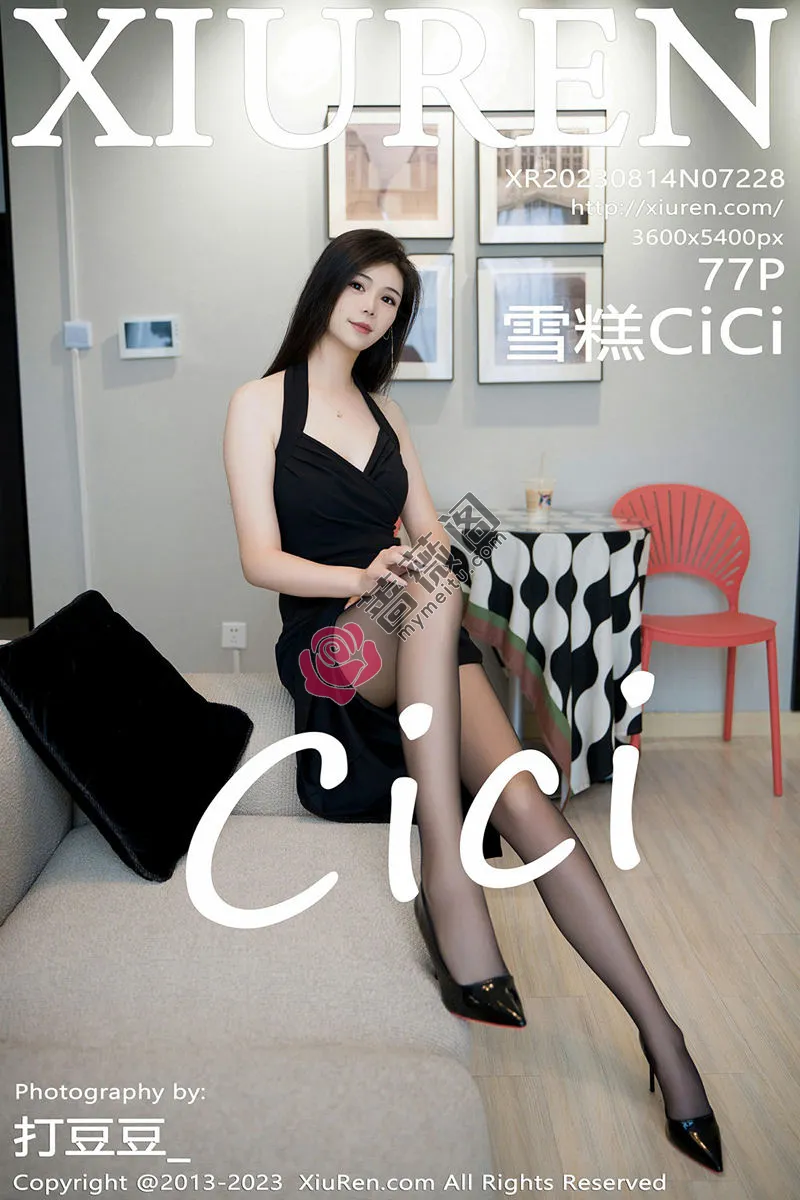 [XiuRen秀人网] No.7228 模特雪糕CiCi性感黑色蕾礼裙配超薄黑丝露修长美腿完美迷人写真-蔷薇阁
