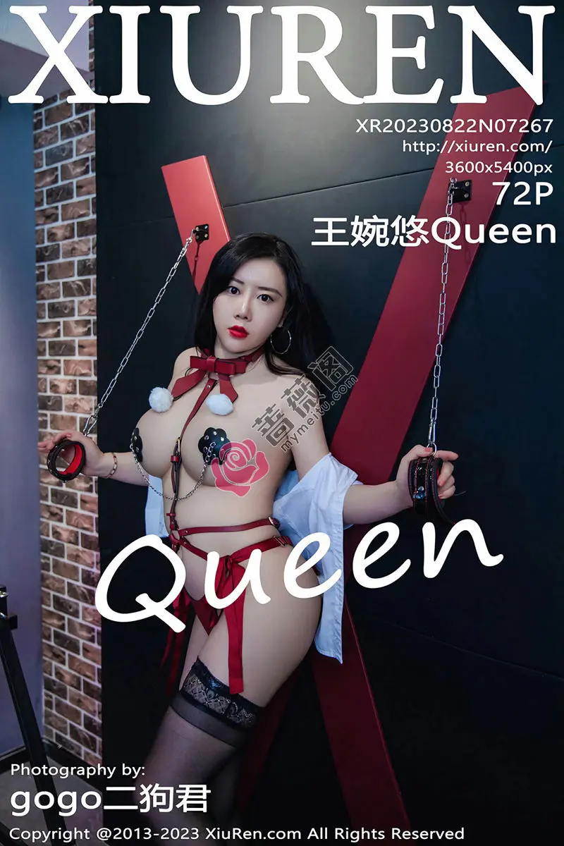 [XiuRen秀人网] No.7267 模特王婉悠Queen性感白T配黑短裙露红色情趣服饰惹火诱惑写真 - 蔷薇阁-蔷薇阁
