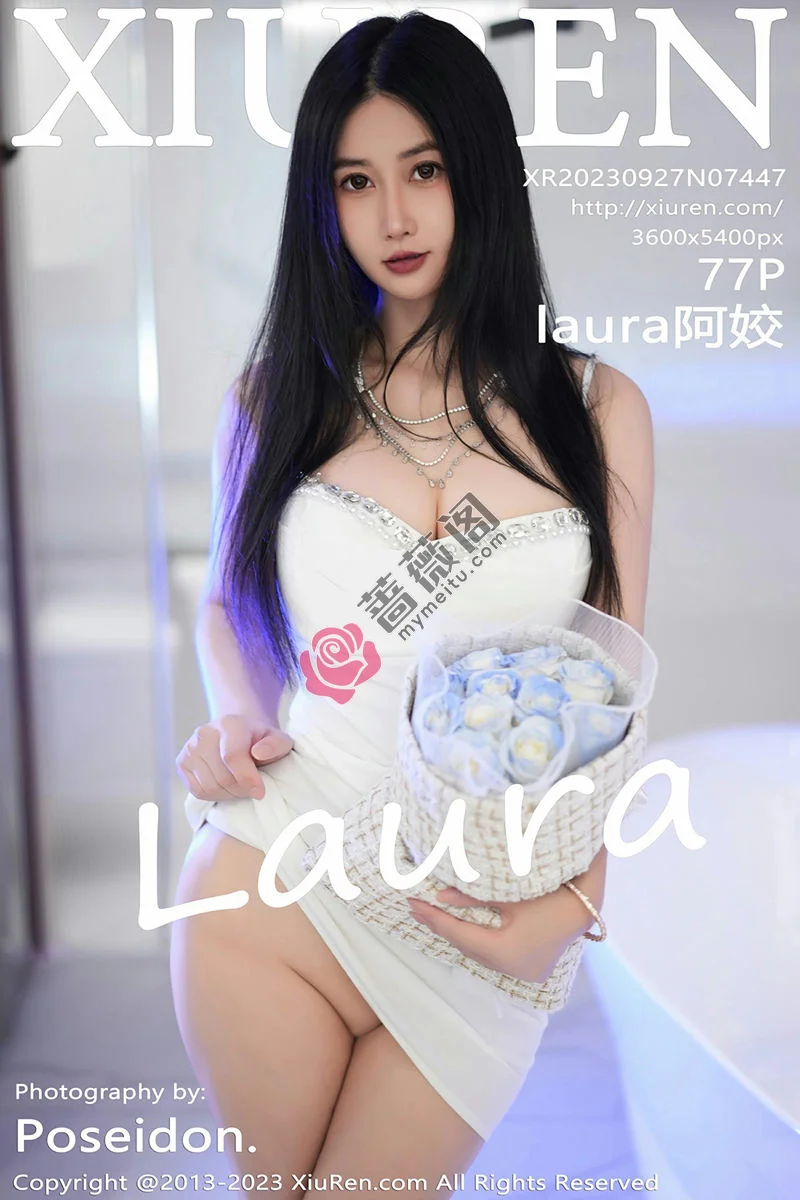 [XiuRen秀人网] No.7447 模特laura阿姣性感白色吊带短裙配白色高跟秀完美身材迷人写真-蔷薇阁