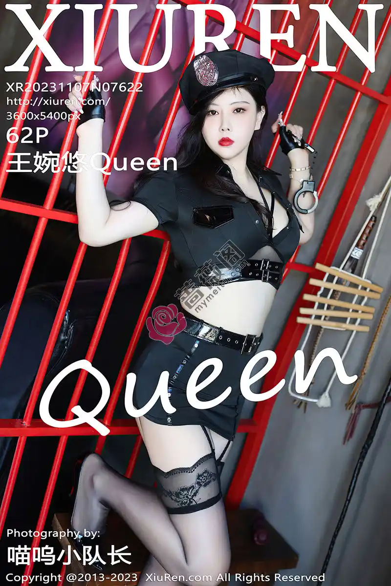 [XiuRen秀人网] No.7622 模特王婉悠Queen黑色情趣制服露蕾丝内衣配黑丝吊袜诱惑写真 - 蔷薇阁-蔷薇阁