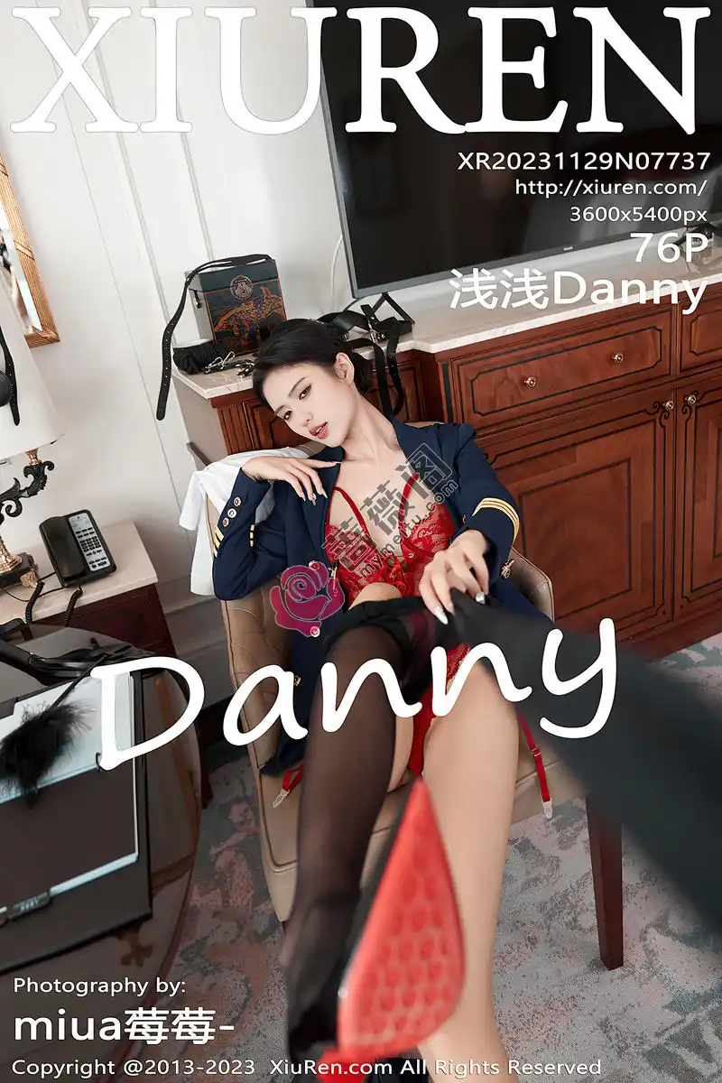 [XiuRen秀人网]No.7737_模特浅浅Danny秘书角色装扮脱Ol制服露红色蕾丝内衣诱惑写真 - 蔷薇阁-蔷薇阁