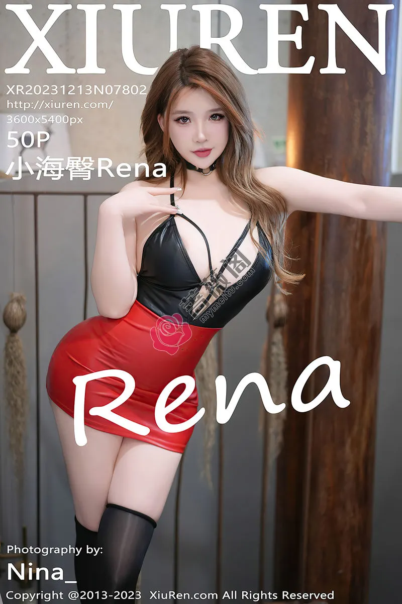 [XiuRen秀人网] No.7802 模特小海臀Rena性感红黑情趣服饰配黑丝袜秀翘臀美腿诱惑写真-蔷薇阁