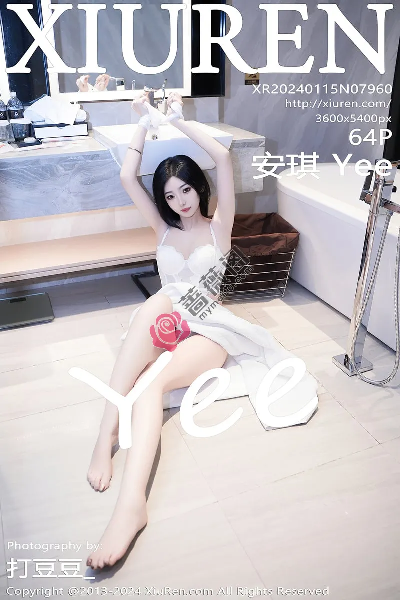 [XiuRen秀人网] No.7960 模特安琪Yee白色睡袍露性感白色蕾丝情趣内衣秀丰腴身材诱惑写真-蔷薇阁