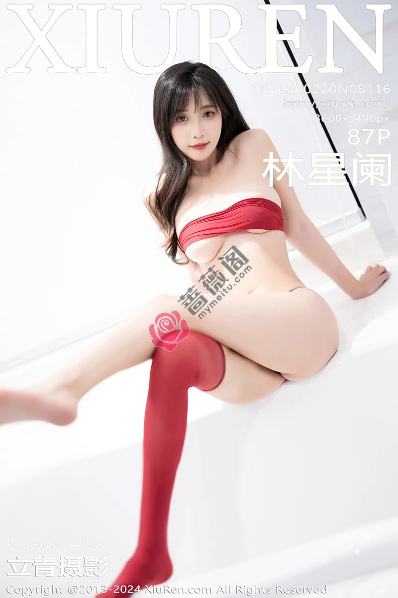 [XiuRen秀人网] No.8116 模特林星阑红色服饰配黑丝袜+黑色情趣服配红丝袜迷人诱惑写真 - 蔷薇阁-蔷薇阁