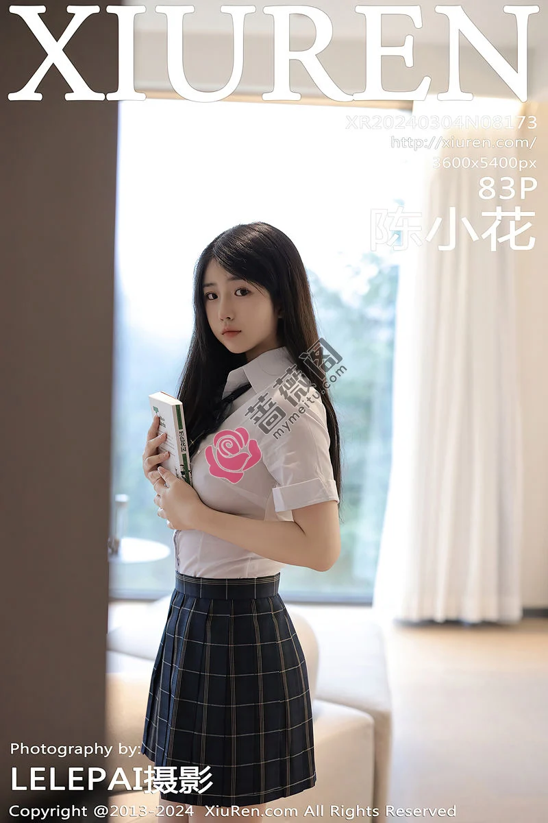 [XiuRen秀人网] No.8173 模特陈小花性感白衬衫配黑色格子短裙秀曼妙身姿迷人诱惑写真-蔷薇阁