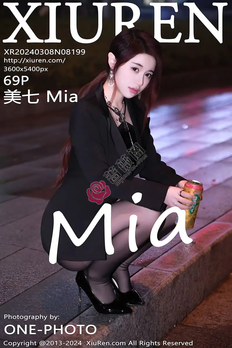 [XiuRen秀人网] No.8199 模特美七Mia性感黑色内衣服饰配超薄黑丝秀丰腴身材惹火诱惑写真-蔷薇阁