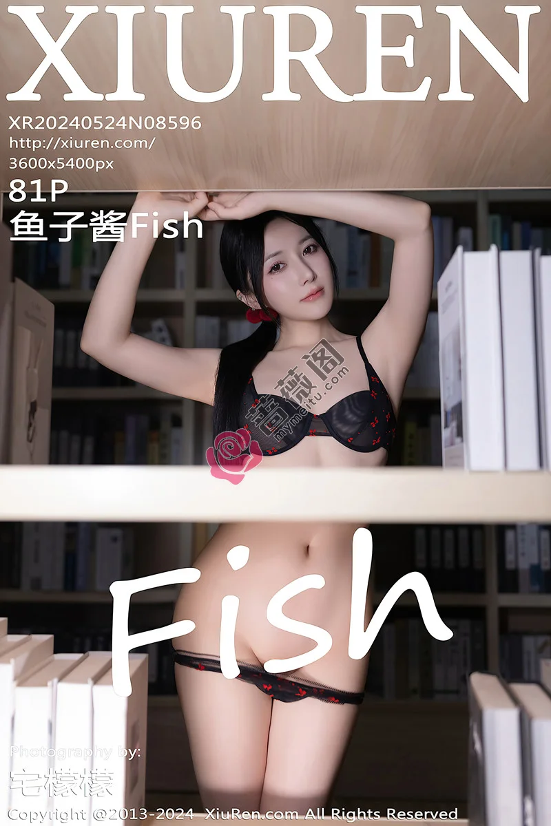 [XiuRen秀人网] No.8596 模特鱼子酱Fish图书馆场景花色吊带连衣短裙秀曼妙身姿诱惑写真 - 蔷薇阁-蔷薇阁
