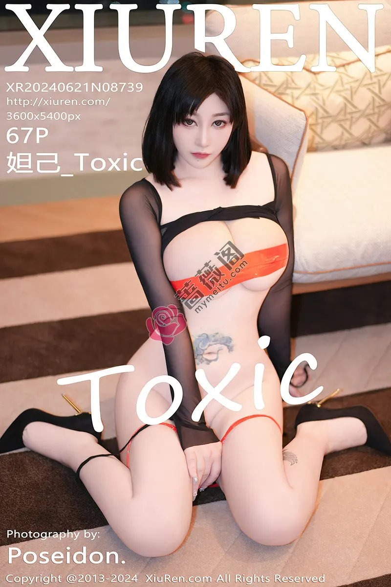 [XiuRen秀人网] No.8739 女神妲己 Toxic性感黑色轻透服饰露豪乳遮点秀丰腴身材诱惑写真-蔷薇阁
