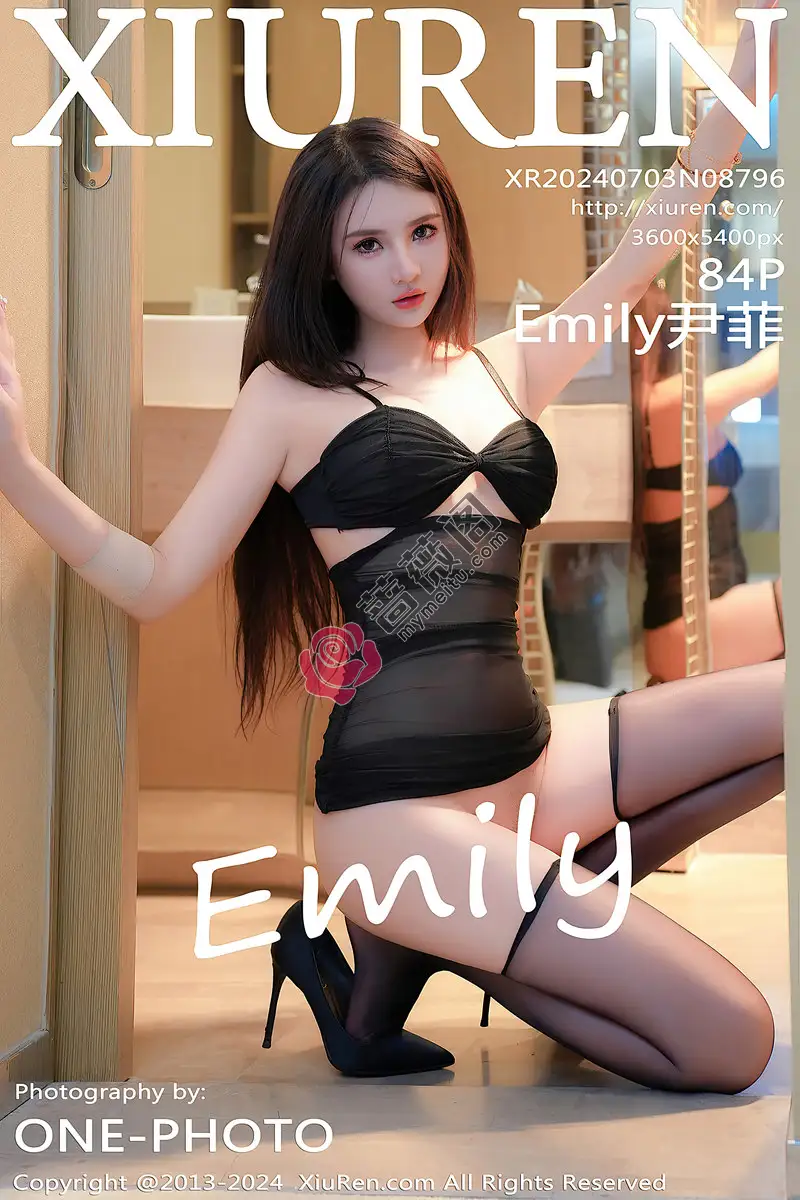 [XiuRen秀人网] No.8796 模特Emily尹菲浴室场景性感黑色情趣内衣配黑丝袜极致诱惑写真-蔷薇阁