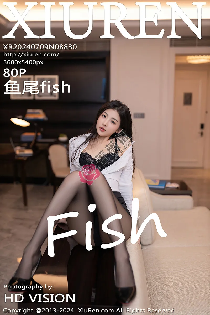 [XiuRen秀人网] No.8830 模特鱼尾fish性感白T配黑短裙露蕾丝内衣配超薄黑丝撩人诱惑写真 - 蔷薇阁-蔷薇阁