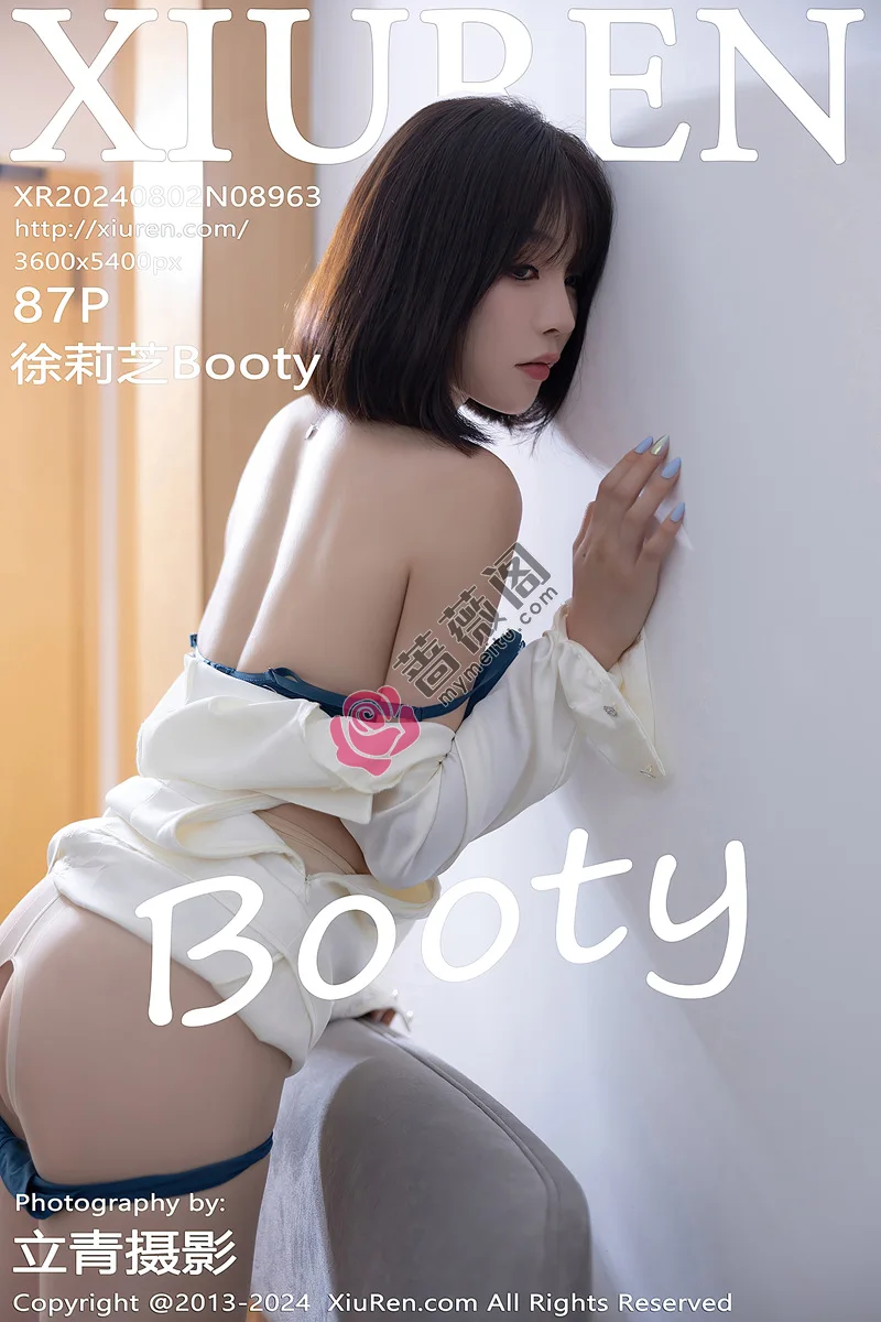 [XiuRen秀人网] NO.8963 女神徐莉芝Booty性感白色服饰露蓝色内衣配白丝袜迷人诱惑写真 - 蔷薇阁-蔷薇阁